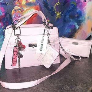 Steve Madden Light Pink Satchel and Wallet Set